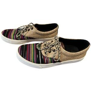 Inkkas Unisex Handmade Lace Up Sneakers Womens 8 Mens 6 Mexico Southwest Aztec